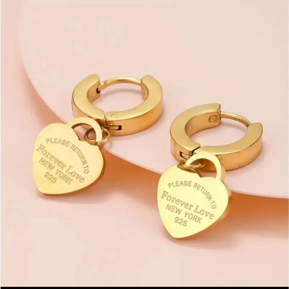 Gold Plated Stainless Steel Heart Mini Huggie Hoops